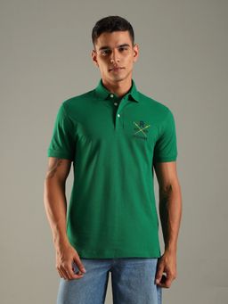 Tommy Hilfiger - Men Green Cotton Polo T-Shirt