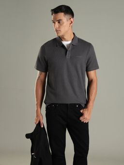 Tommy Hilfiger - Men Grey Cotton Polo T-Shirt