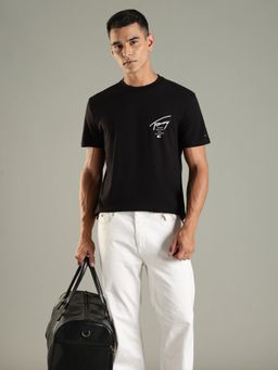 Tommy Hilfiger - Men Black Cotton T-Shirt