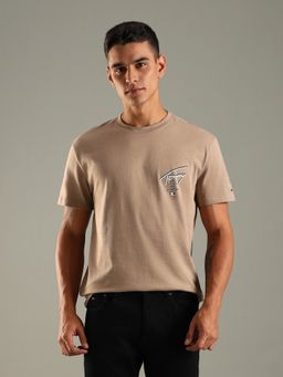 Tommy Hilfiger - Men Beige Cotton T-Shirt