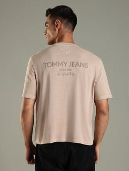 Tommy Hilfiger - Men Beige Cotton T-Shirt
