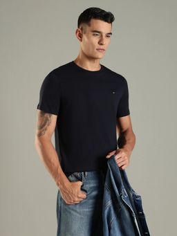 Tommy Hilfiger - Men Navy Blue Cotton T-Shirt