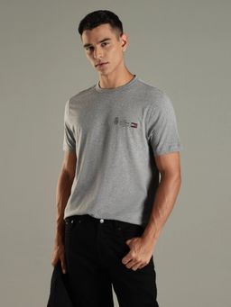 Tommy Hilfiger - Men Grey Cotton T-Shirt