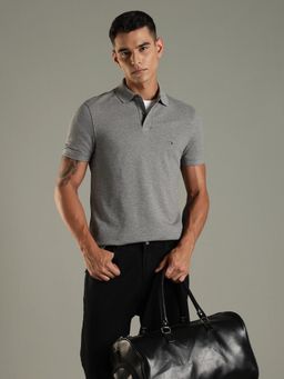 Tommy Hilfiger - Men Grey Cotton Polo T-Shirt