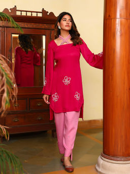 LIROSE - Varda Pink Kurta with Pants (Set of 2)