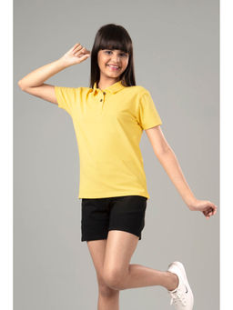 NEOFAA - Exclusive Daffodil Yellow Polo T-Shirt for Girls