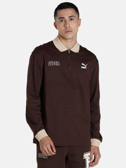 Puma - X1der Relaxed Ls Mens Brown T-shirt