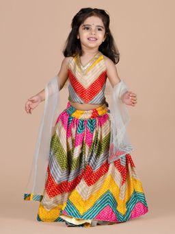 Titrit - Sleeveless Choli with Lehenga and Dupatta (Set of 3)