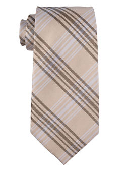 The Tie Hub - Cream Checkered Silk Tie
