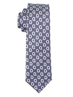 The Tie Hub - Navy Blue Paisley Silk Tie