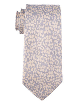 The Tie Hub - Grey with Yellow Floral Silk Tie