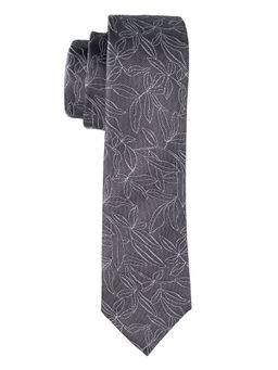 The Tie Hub - Grey Floral Silk Tie