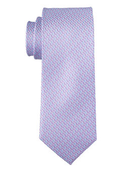 The Tie Hub - Purple with Blue Geo Silk Tie