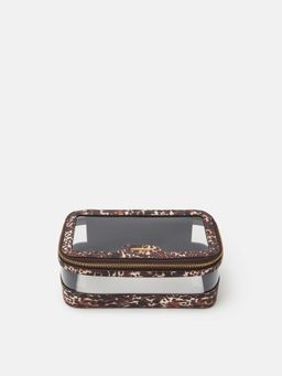 Accessorize London - Women's Animal Print Clear Make Up Pouch
