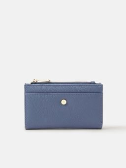 Accessorize London - Women's Blue Slimline Zip Wallet
