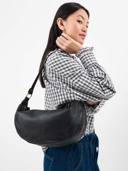 Accessorize London - Women’s Black Scoop Handbag With Detachable Strap
