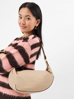 Accessorize London - Women’s Beige Scoop Handbag With Detachable Strap