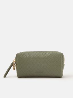 Accessorize London - Women's Sage Green Woven Charm Pouch