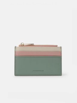 Accessorize London - Women's Green Colorblock Card Holder