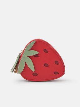 Accessorize London - Women's Red Strawberry Coin Pouch