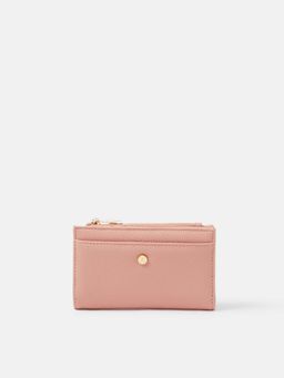 Accessorize London - Women's Pink Slimline Zip Wallet