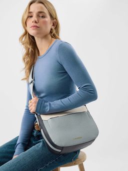 Accessorize London - Women's Blue Colorblock Crossbody Sling Bag