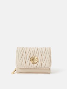 Accessorize London - Women's Cream Shell Tri-Fold Wallet