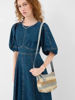 Accessorize London - Women's Multi-Color Woven Crossbody Sling Bag