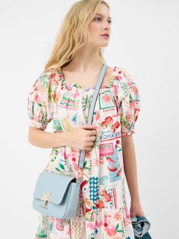 Accessorize London - Women's Blue Starfish Crossbody Sling Bag