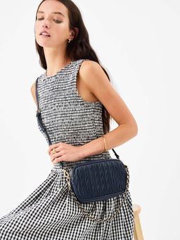 Accessorize London - Women's Navy Blue Quilted Crossbody Sling Bag