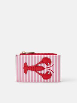 Accessorize London - Women's Pink Lobster Stripes Card Holder