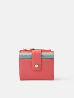 Accessorize London - Women's Pink Compact Colorblock Wallet