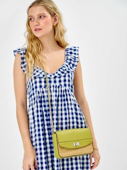 Accessorize London - Women’s Twist Lock Raffia Sling Bag