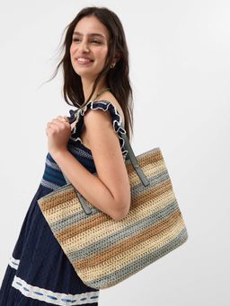 Accessorize London - Women's Multi-Color Raffia Handbag