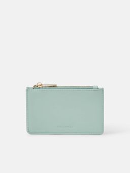 Accessorize London - Women's Green Zip Card Holder