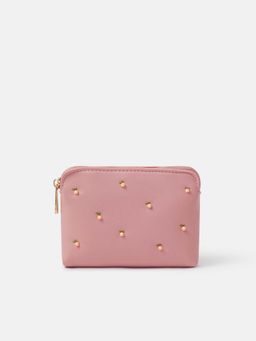Accessorize London - Women's Peach Beaded Coin Pouch
