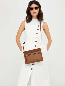 Accessorize London - Women's Faux Leather Elly Front Pocket Sling Bag