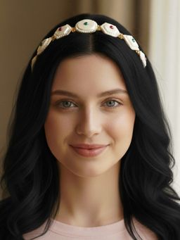 Estele - Women Ethnic Multi Color Stone Enamel Hair Band