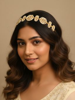 Estele - Women Kundan Pearl Hair Band