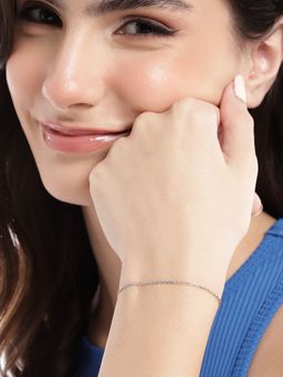 Carlton London - 925 Sterling Silver Rhodium Plated Wraparound Bracelet