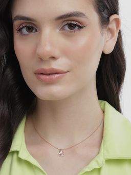 Carlton London - 925 Sterlin Silver Rose Gold Plated Enamel Unicorn Necklace