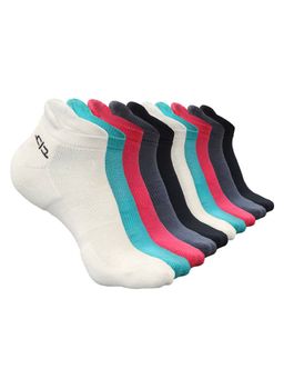 Heelium - Bamboo Ankle Socks for Women - 10 Pairs - 2Pink - 2Teal - 2Grey - 2White - 2Black