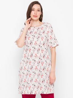Globus - Soft White Printed Dress