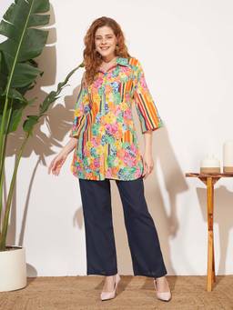 SEPHANI - Women Cotton Co-Ord Set Multi-Color