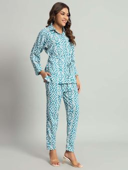 SEPHANI - Women Cotton Co-Ord Set Blue (Set of 3)