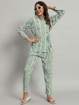 SEPHANI - Women Cotton Co-Ord Set Green (Set of 3)