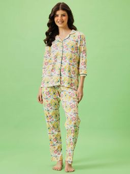 Clovia - Cotton Shirt And Pyjama