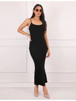 Shop The Edit - Woman Black In Built Shapewear Maxi Slip Dress