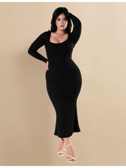 Shop The Edit - Woman Black Long Sleeves Maxi Dress