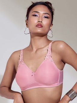 MAROON - Seamless Non-Padded T-Shirt Elevated Coverage Graceful Minimizer Everyday Bra Pink